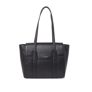 Karl Lagerfeld Paris Cassandra Leather Tote Briefcase in Black